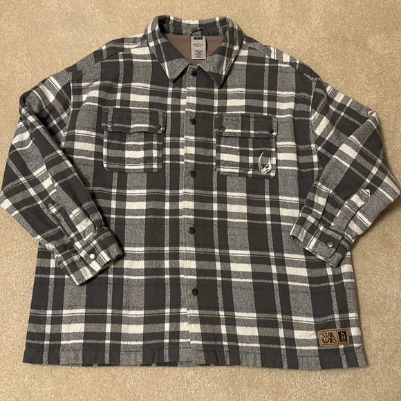 Star Wars fully lined heavy weight cotton plaid snap front artwork on ba… - Picture 1 of 16